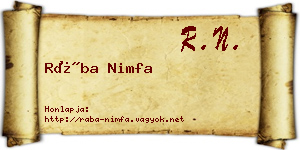 Rába Nimfa névjegykártya